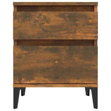 Stylish Bedside Cabinet in Smoked Oak | 40x35x50 cm