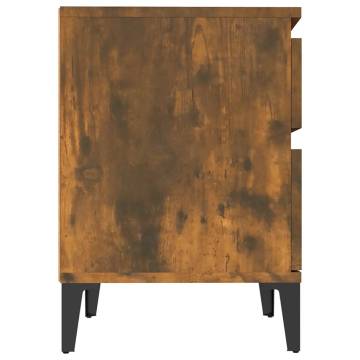 Stylish Bedside Cabinet in Smoked Oak | 40x35x50 cm