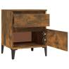 Stylish Bedside Cabinet in Smoked Oak | 40x35x50 cm