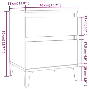 Stylish Bedside Cabinet in Smoked Oak | 40x35x50 cm