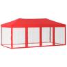 Folding Party Tent with Sidewalls Red 3x6 m - Hipomarket