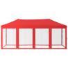 Folding Party Tent with Sidewalls Red 3x6 m - Hipomarket