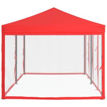 Folding Party Tent with Sidewalls Red 3x6 m - Hipomarket