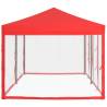 Folding Party Tent with Sidewalls Red 3x6 m - Hipomarket