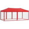 Folding Party Tent with Sidewalls Red 3x6 m - Hipomarket