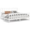 White Solid Wood Pine Bed Frame 200x200 cm - Stylish & Sturdy