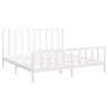 White Solid Wood Pine Bed Frame 200x200 cm - Stylish & Sturdy