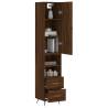 Stylish Highboard Brown Oak - 34.5x34x180 cm Engineered Wood