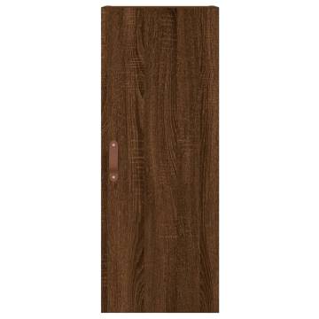 Stylish Highboard Brown Oak - 34.5x34x180 cm Engineered Wood