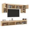 6 Piece TV Wall Units with LED Sonoma Oak Engineered Wood Colour sonoma oak Quantity in Package 1 