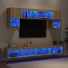 6 Piece TV Wall Units with LED - Sonoma Oak | HipoMarket