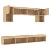 6 Piece TV Wall Units with LED - Sonoma Oak | HipoMarket