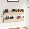 Wall-mounted Shoe Racks - Solid Pine Wood | 2 pcs 110x9x23 cm