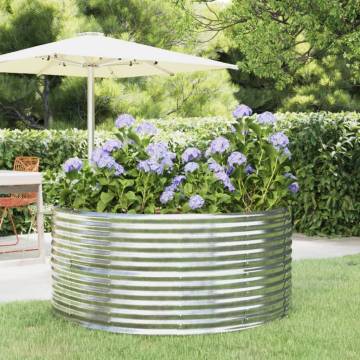 Garden Raised Bed Silver 140x140 cm - Durable Steel Planter