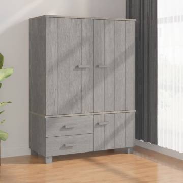 Wardrobe HAMAR Light Grey - Stylish Solid Pine Storage