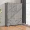 Wardrobe HAMAR Light Grey - Stylish Solid Pine Storage