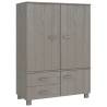 Wardrobe HAMAR Light Grey - Stylish Solid Pine Storage