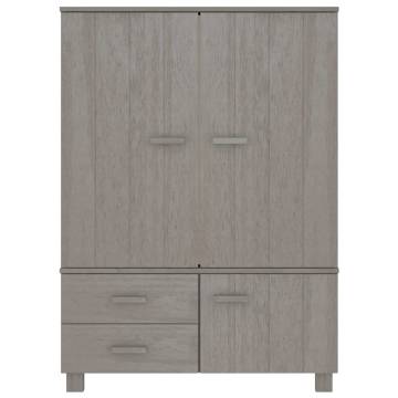 Wardrobe HAMAR Light Grey - Stylish Solid Pine Storage