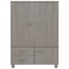 Wardrobe HAMAR Light Grey - Stylish Solid Pine Storage