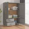 Wardrobe HAMAR Light Grey - Stylish Solid Pine Storage