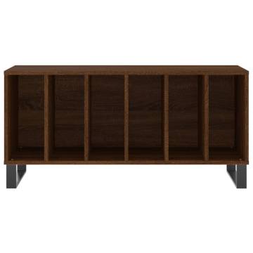 Stylish Brown Oak Record Cabinet - 100x38x48 cm