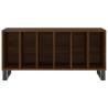 Stylish Brown Oak Record Cabinet - 100x38x48 cm