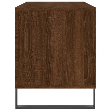 Stylish Brown Oak Record Cabinet - 100x38x48 cm