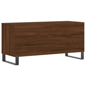 Stylish Brown Oak Record Cabinet - 100x38x48 cm