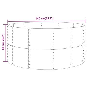 Garden Raised Bed Silver 140x140 cm - Durable Steel Planter