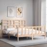 Bed Frame with Headboard 160x200 cm Solid Wood Colour natural Size 160 x 200 cm 