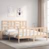 Solid Wood Bed Frame with Headboard 160x200 cm - HipoMarket