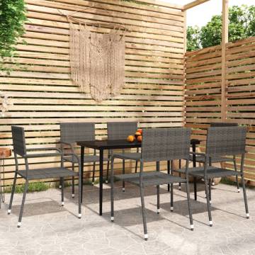 7 Piece Garden Dining Set Grey | Stylish Outdoor Furniture