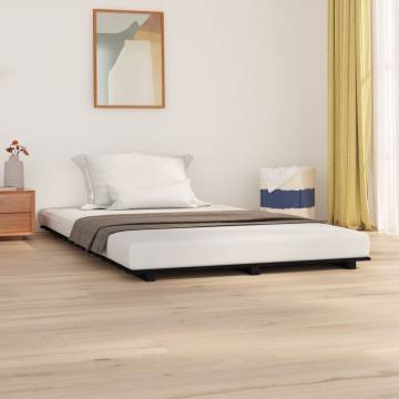 Black King Size Bed Frame - Solid Wood Pine 150x200 cm