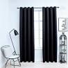 Blackout Curtains with Metal Rings 2 pcs Black 140x225 cm Colour black Size 140 x 225 cm Quantity in Package 1 