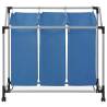 Laundry Sorter with 3 Bags Blue Steel - Hipomarket