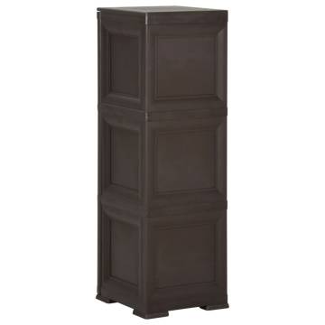 Plastic Cabinet 40x43x125 cm - Wood Design Brown | Hipomarket