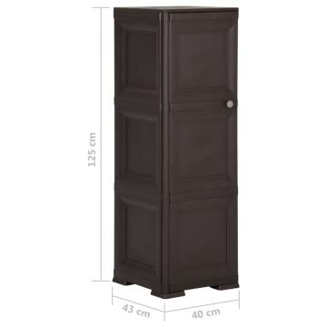 Plastic Cabinet 40x43x125 cm - Wood Design Brown | Hipomarket