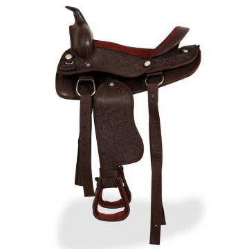 Western Saddle Set with Headstall & Breast Collar - Brown 13"