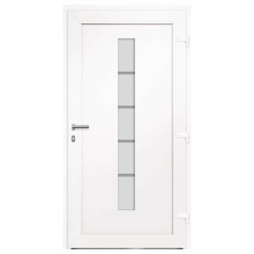 White Aluminium & PVC Front Door 100x210 cm | Secure & Elegant