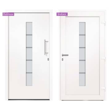 White Aluminium & PVC Front Door 100x210 cm | Secure & Elegant