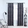 Blackout Curtains with Rings 2 pcs Velvet Anthracite 140x245 cm Colour anthracite Size 140 x 245 cm Quantity in Package 2 