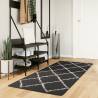 Shaggy Rug High Pile Modern Black and Cream 80x200 cm Colour black and cream Size 80 x 200 cm 