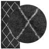 Shaggy Rug High Pile Black & Cream 80x200 cm | Hipomarket