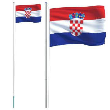 Croatia Flag and Pole 6.23m Aluminium | Durable and Stylish