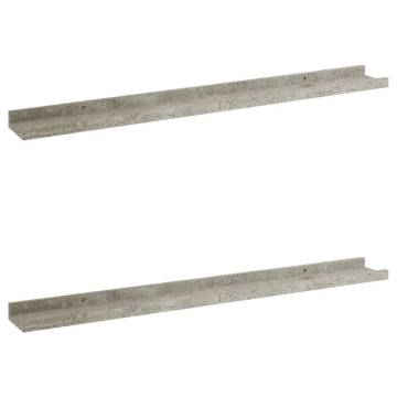 Concrete Grey Wall Shelves - 2 pcs | Ideal for Stylish Storage