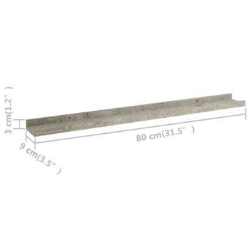 Concrete Grey Wall Shelves - 2 pcs | Ideal for Stylish Storage