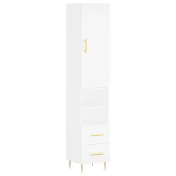 Elegant Highboard in White - 34.5x34x180 cm | HipoMarket