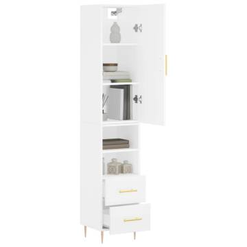 Elegant Highboard in White - 34.5x34x180 cm | HipoMarket