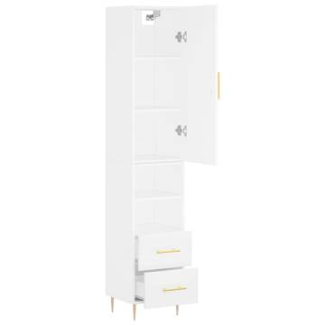 Elegant Highboard in White - 34.5x34x180 cm | HipoMarket