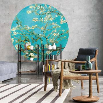 WallArt Wallpaper Circle Almond Blossom - Stylish Wall Decor